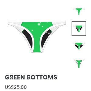 Hoaka Swimwear Cheeky Mesh Weslie Green Bottoms